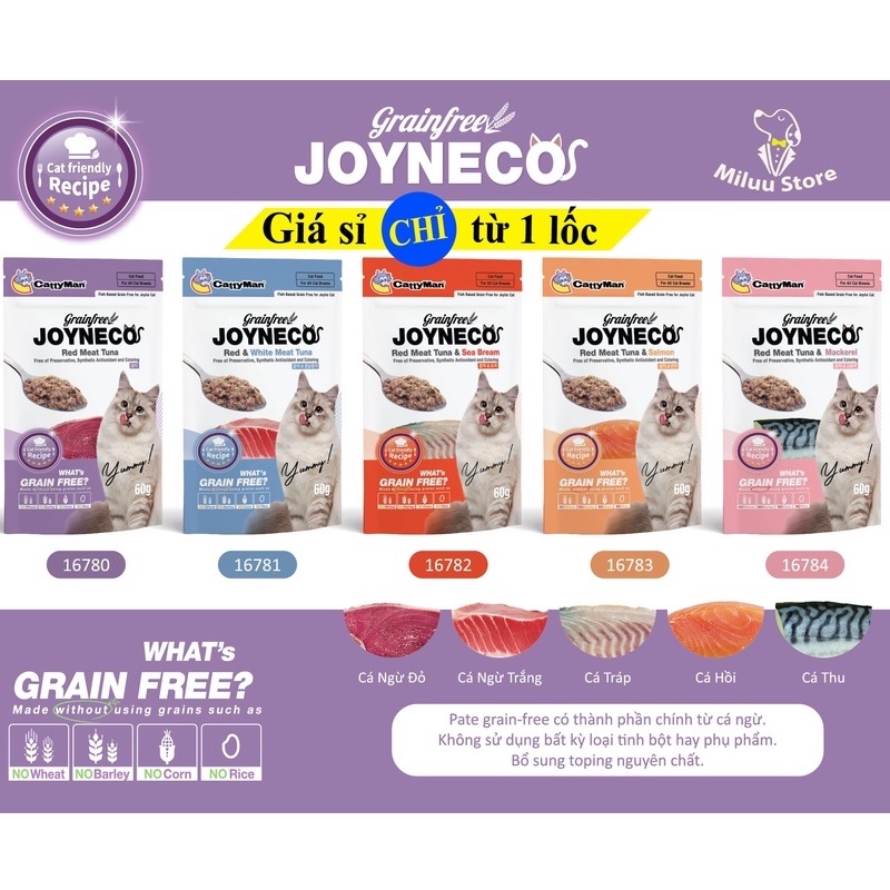 Pate Cho Mèo CATTYMAN Vị Cá Ngừ JOYNECO, Có Mix Nhiều Vị [ THỨC ĂN MÈO]