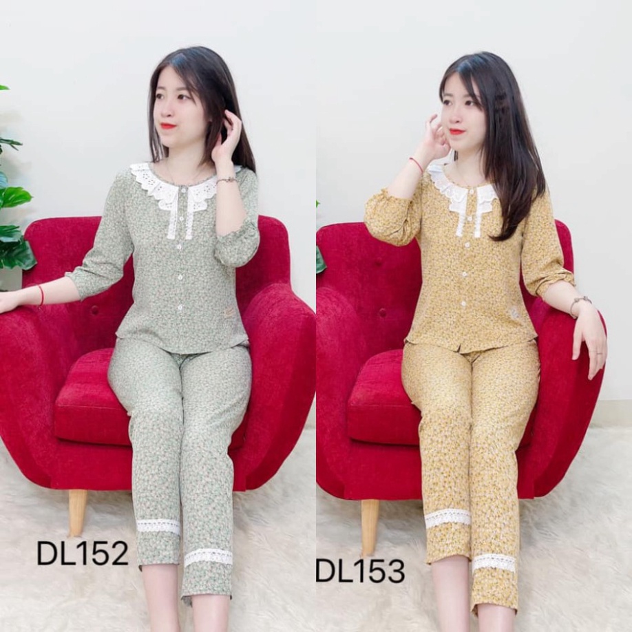Đồ bộ nữ bộ mặc nhà sét ngủ quần dài tay lỡ bộ sau xinh
