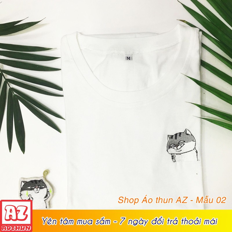 Áo thun nam nữ thêu hình mèo Ami bụng bự cực HOT MT502 | BigBuy360 - bigbuy360.vn