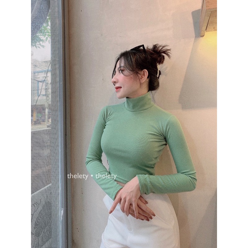 Áo Cổ Lọ Tay Dài Chất Thun Co Giãn - The LETY