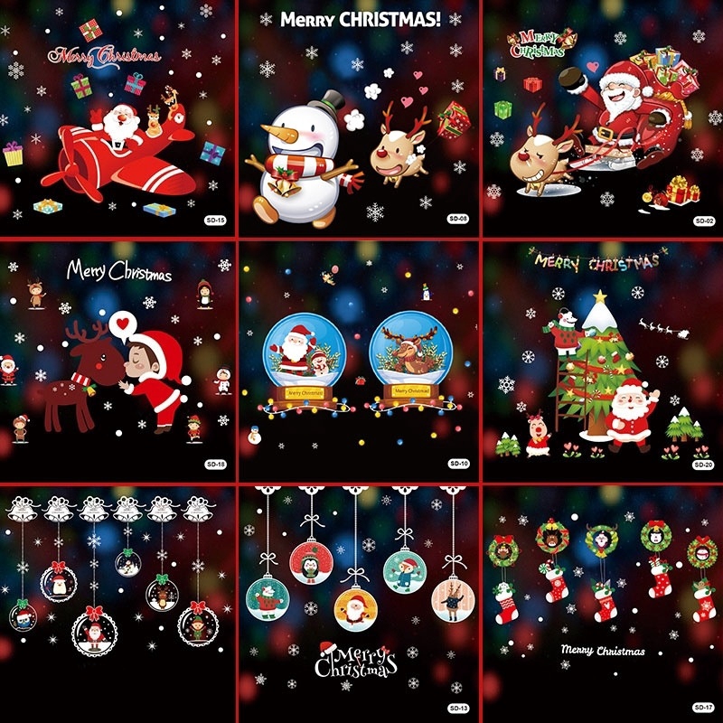 3 Miếng Dán Cửa Sổ Trang Trí Giáng Sinh Năm Mới 2022