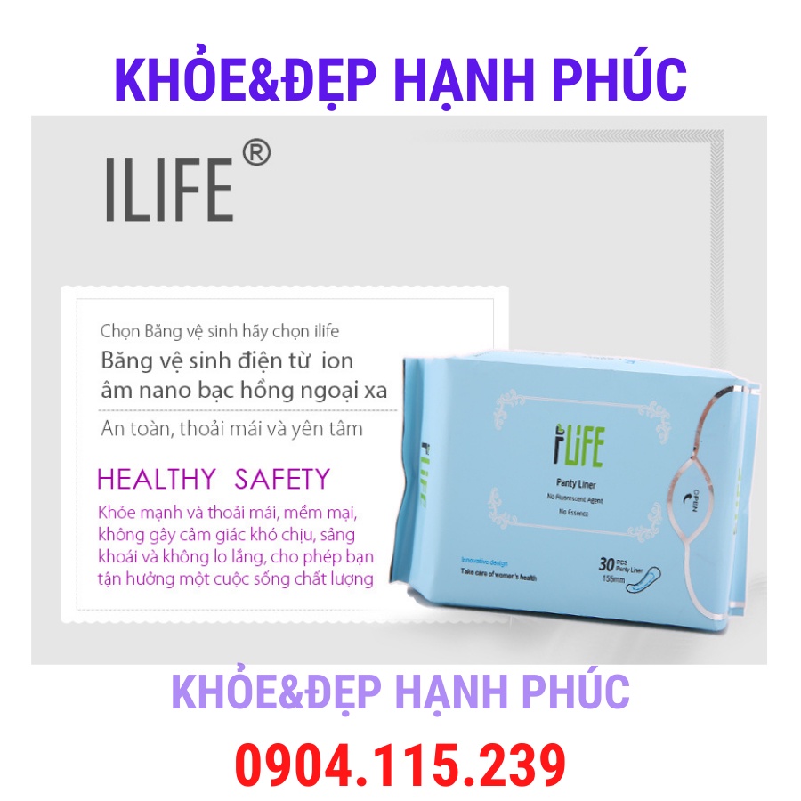 Băng vệ sinh công nghệ sinh học hàng ngày iLIFE - 30 miếng/gói – 155mm