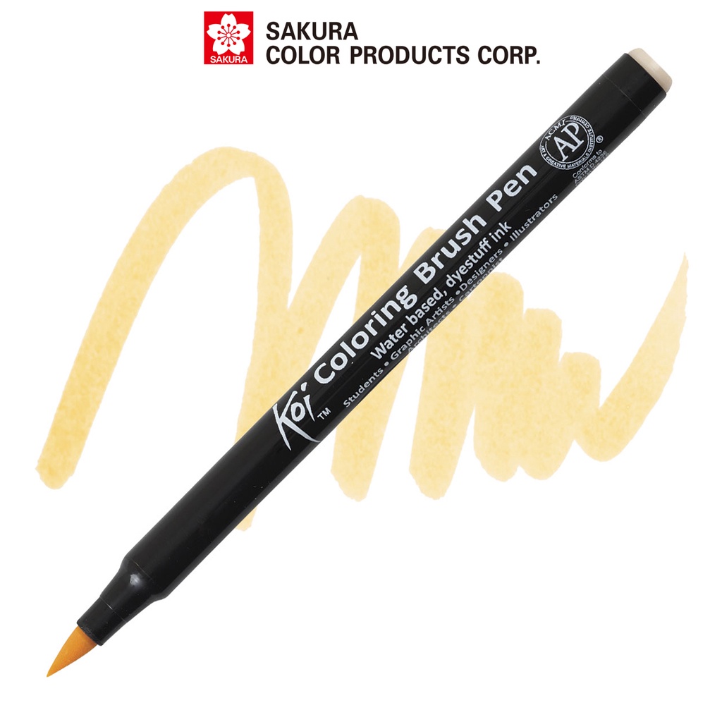 Bút lông màu nước ngòi cọ Sakura Koi Coloring Brush Pen Màu Naples Yellow