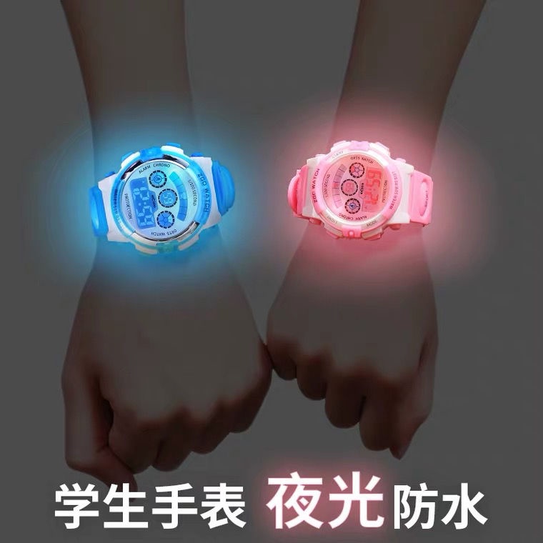 Đồng hồ điện tử dạ quang chống thấm nước cho bé trai và bé gái