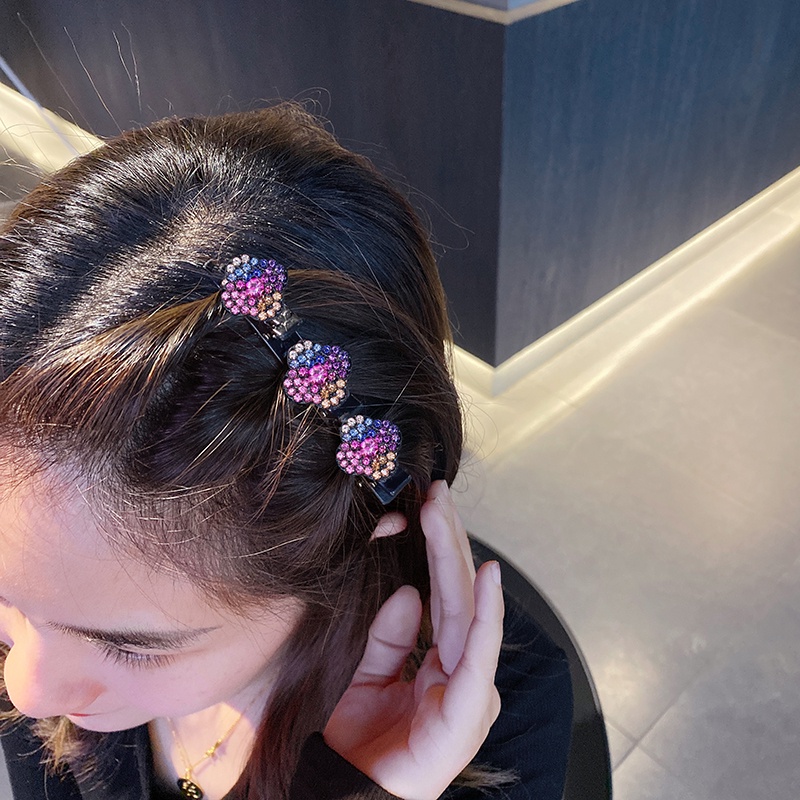 Kẹp Tóc Mỏ Vịt Hai Lớp Đính Đá Thời Trang Hàn Quốc