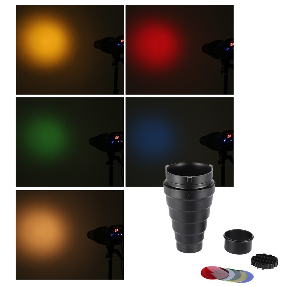 [BMM1] Bộ Lọc Đèn Flash Hình Nón Với Lưới Tổ Ong Cho Bowens