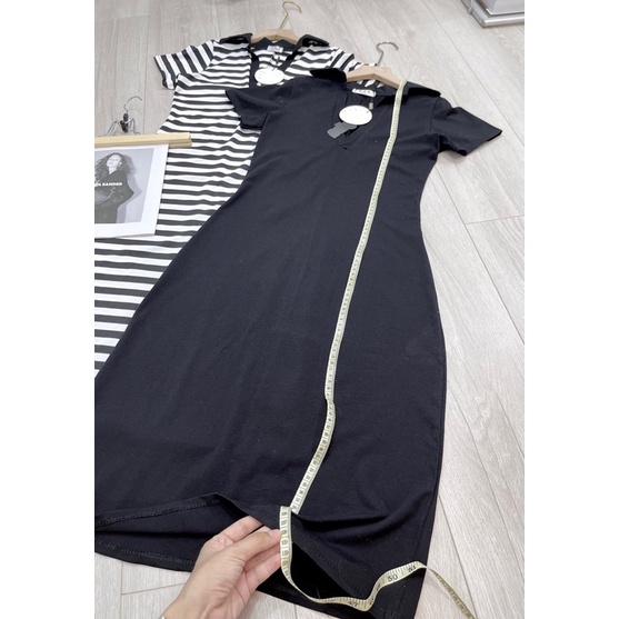 VÁY BODY CỔ V 2 MÀU ĐEN - KẺ XẢ LỖ