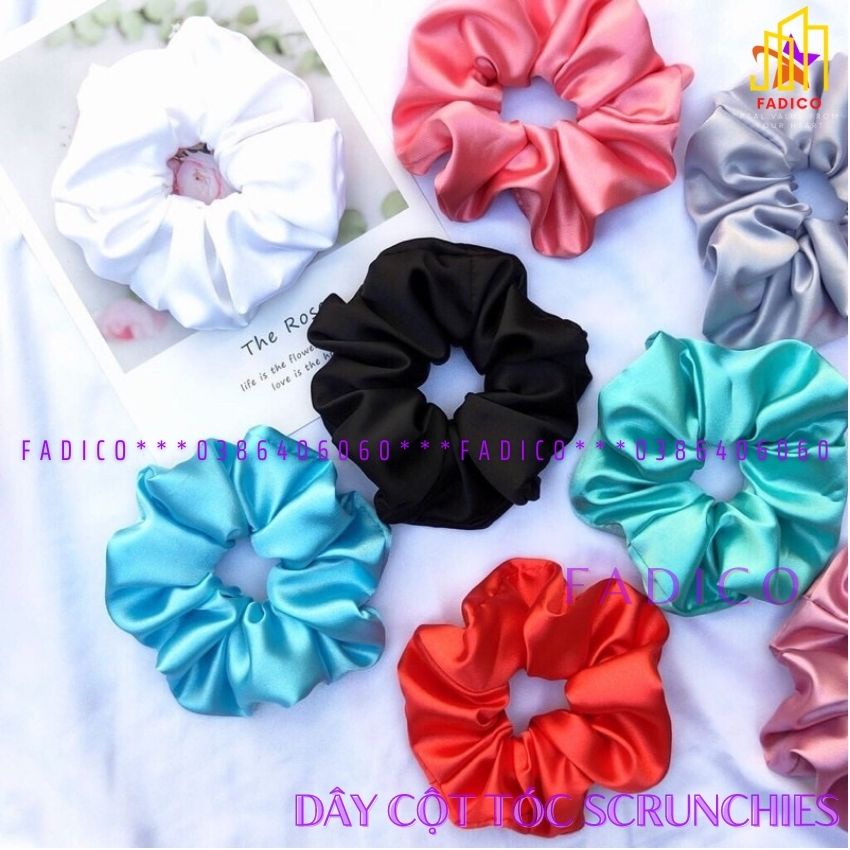 [HCM]Dây cột tóc nữ Nhất 2022,Chun buộc tóc SCRUNCHIES HOT xinh xắn trẻ trung,Dây Thun cột tóc cho nữ-fadico