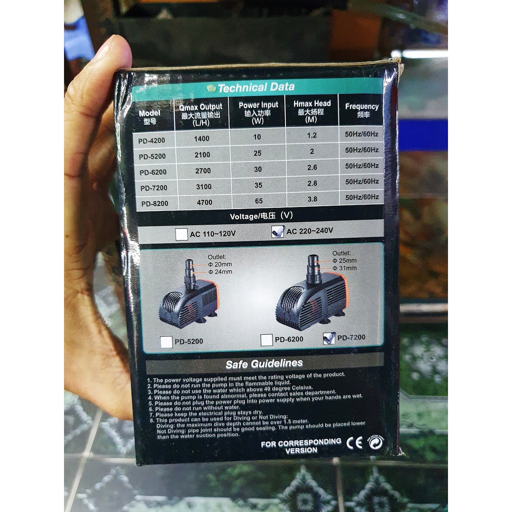 MÁY BƠM LỌC HỒ CÁ PERIHA SIÊU ÊM PD6200 ĐẾN PD8200