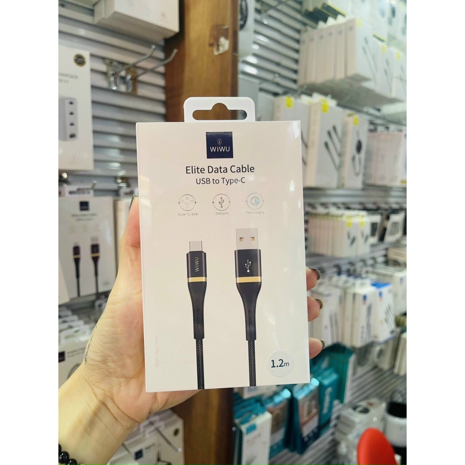Cáp Wiwu Elite Data Cable ED-101  Giao diện USB sang USB-C / Type-C Tích hợp chip thông minh - Hàng chính hãng