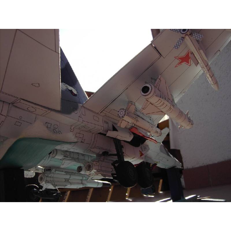 Bộ kit mô hình giấy 3D Máy bay Model Kartonowy - Fly Model 141 - Su-34
