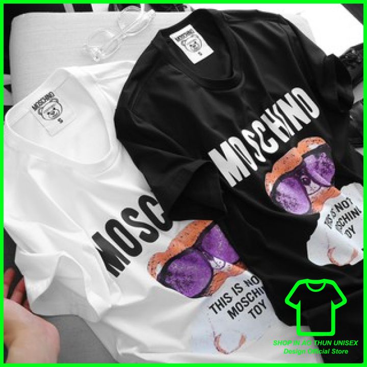 Áo Thun Moschino Nam Nữ Form Rộng Cổ Tròn, Áo Phông Moschino Nam Nữ Tay Ngắn Chất Cotton Mẫu 14