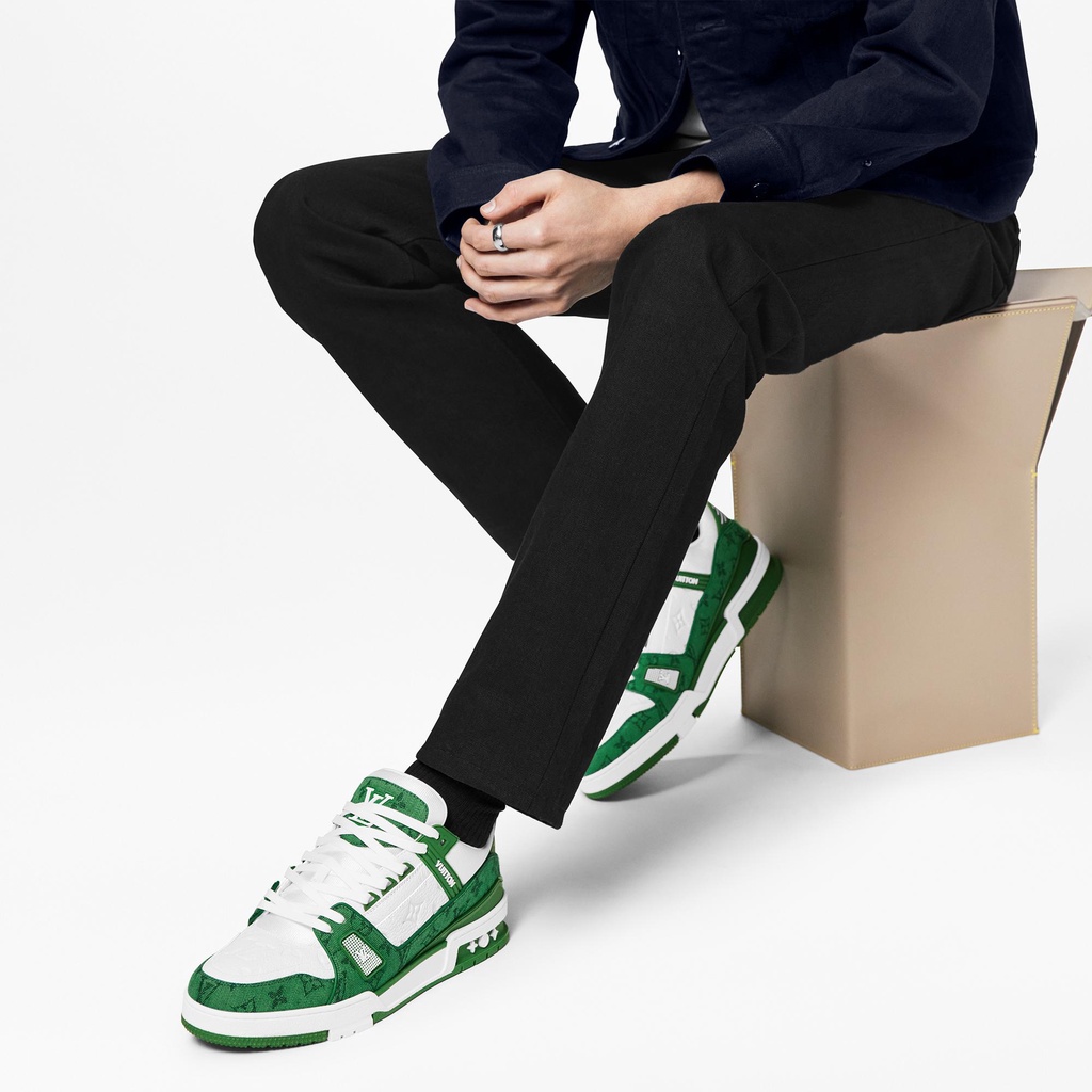 Giày thể thao LV trainer xanh lá, xanh than, Giày LV trainer Bản đẹp 2023 Full Box