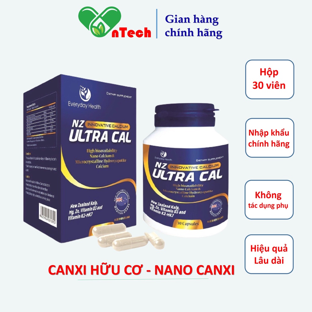 Viên uống Everyday Health NZ - Ultra Cal bổ sung Canxi hữu cơ cho phụ nữ mang thai và người thiếu canxi hộp 60 viên