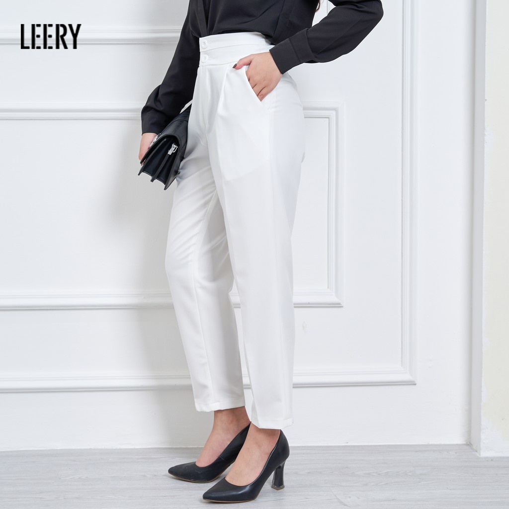 Quần baggy nữ nâng mông, quần công sở định hình dáng siêu gọn QD18 - LEERY