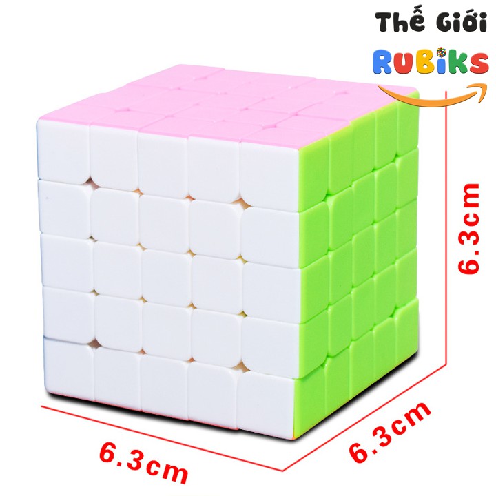 Rubik 5x5 Promotion Màu Hồng Stickerless Cao Cấp. Đồ Chơi Rubic Siêu Trơn Bền Đẹp.