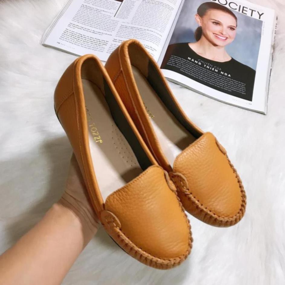 Giày Lười Giày Mọi Nữ Chất Da Bò Đế Bằng Chống Trượt Không Thấm Nước Hàng Chính Hãng Ba Màu Y Hình | BigBuy360 - bigbuy360.vn