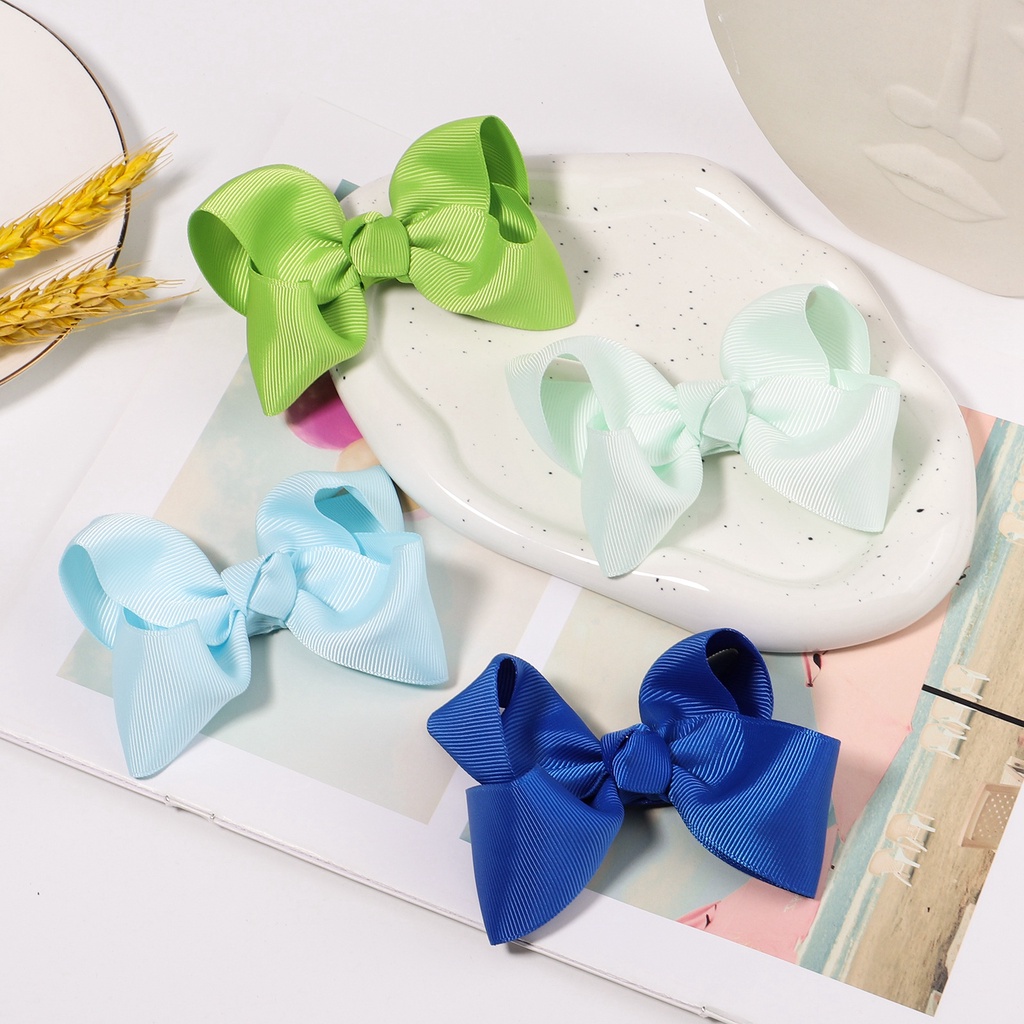 Set 10 kẹp tóc KIDSBOWS 4&quot; kiểu nơ ruy băng thời trang dành cho bé gái