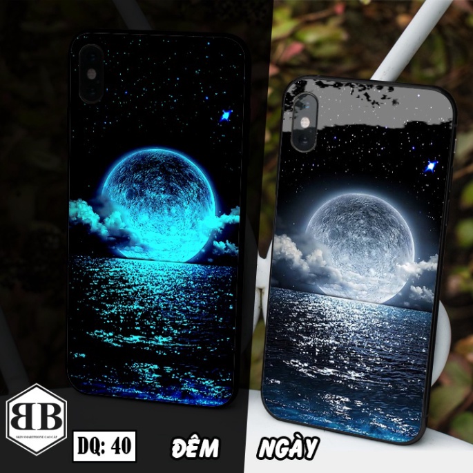 Ốp lưng kính Dạ Quang Iphone X / iphone XS / XS MAX phát sáng trong đêm in bất kỳ mẫu nào bạn thích