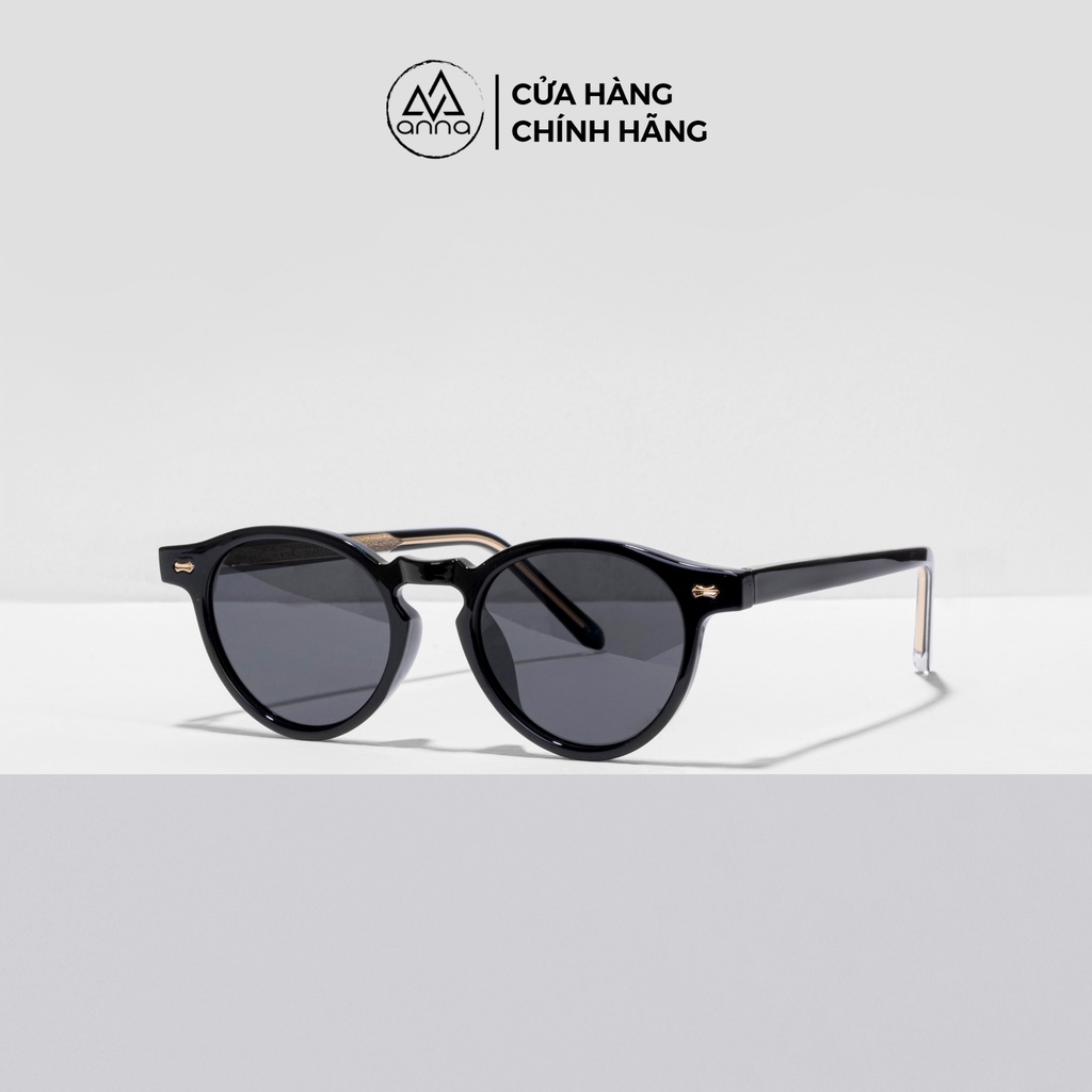 Kính mát nam nữ thời trang ANNA dáng tròn gọng nhựa mắt râm chống tia UV RCT090