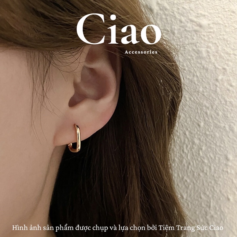[TRENDY] Khuyên tai/ Bông tai mạ bạc S925 thiết kế đơn giản phong cách trendy Dilys Ciao