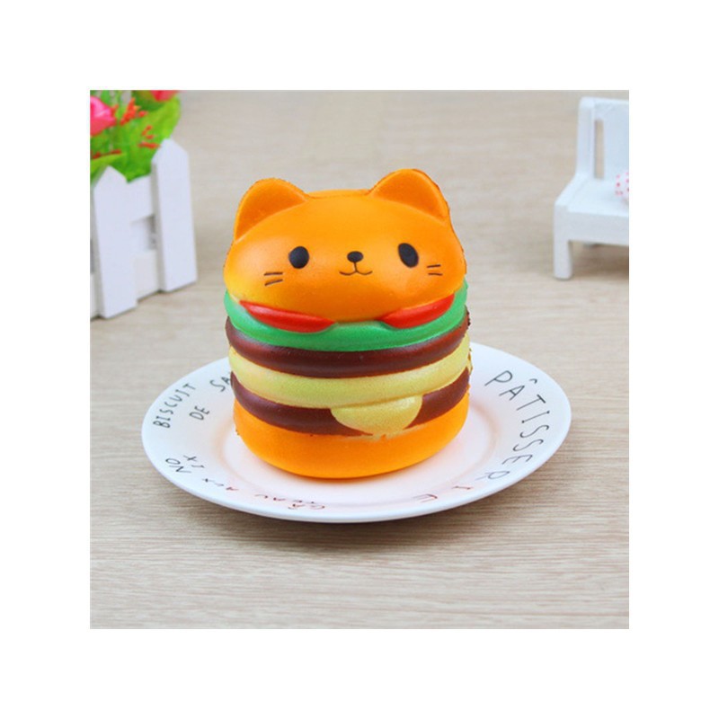  Đồ chơi bóp mềm squishy hình bánh hamburger mèo 9cm  Scàng mua càng rẻ