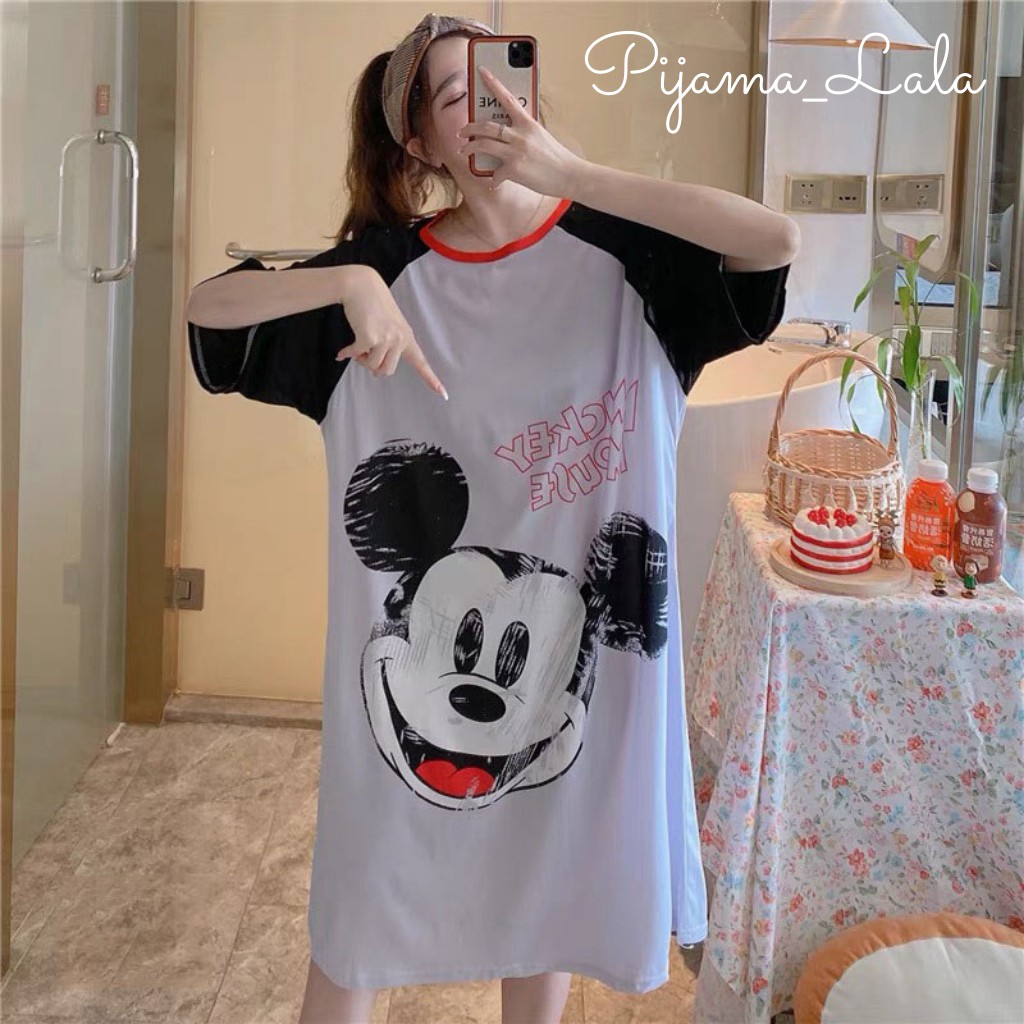 Váy ngủ cotton giấy họa tiết hoạt hình đáng yêu | BigBuy360 - bigbuy360.vn