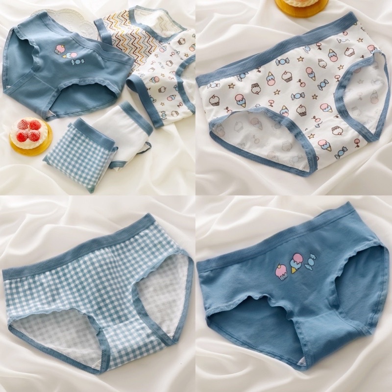 Combo 5 Quần lót học sinh sinh viên, Quần lót nữ cotton, chất liệu mát, kiểu dáng kute dễ thương