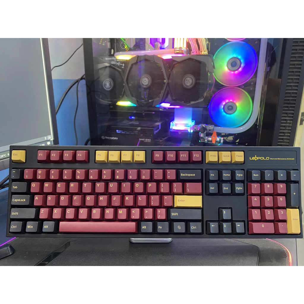 Bàn phím cơ Leopold FC900R PD Silent Red kèm keycap GMK samurai 160 nút giá rẻ nhất thị trường