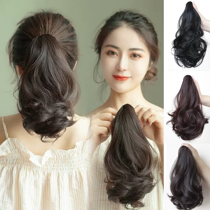 Tóc Giả Đuôi Ngựa Ngắn 10Inch Màu Đen Tự Nhiên