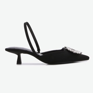 Oder giày gót zara xuất mũi nhọn satin rhinestone