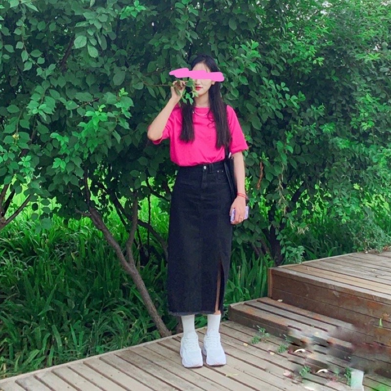 Chân váy jean xẽ tà phong cách Hàn Quốc bigsize 54-80kg