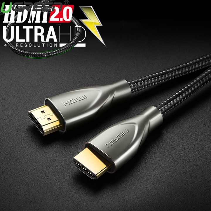Cáp HDMI 2.0 Ugreen  50109 Carbon dài 3m Chuẩn 4K/60MHz Cao Cấp- Hàng chính hãng bảo hành 18 tháng