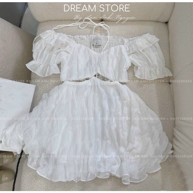 ĐẦM MAXI CUTOUT LƯNG VIỀN BÈO