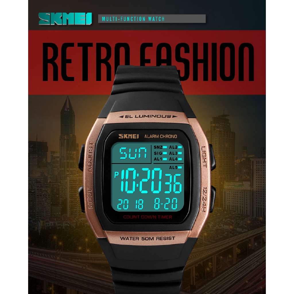 Đồng hồ điện tử Skmei 1278 chống thấm nước thời trang cho nam | BigBuy360 - bigbuy360.vn