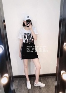 chân váy viền hàng QC