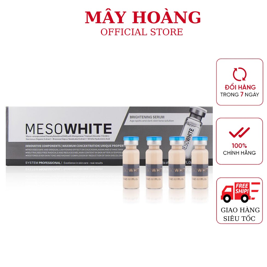 Cấy Phấn Meso White Hàn Quốc - Hộp 10 ống Date Mới ( hàng chuẩn)