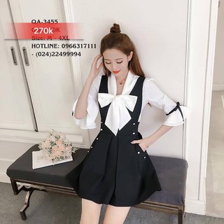 set áo tiểu thư váy yếm