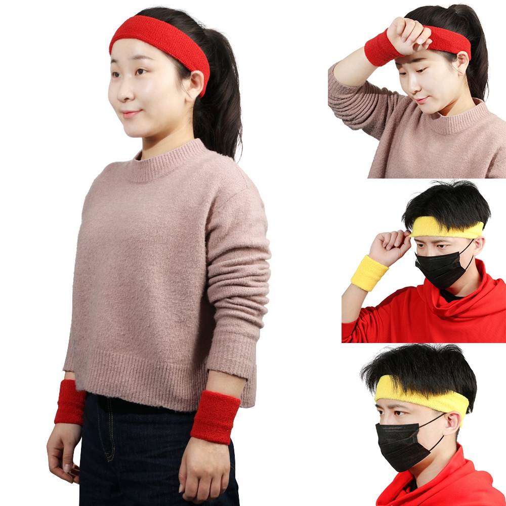 Bộ 3 Băng Đô Cotton Đeo Đầu Thấm Mồ Hôi Dùng Khi Chơi Thể Thao Bóng Rổ/Tập Gym