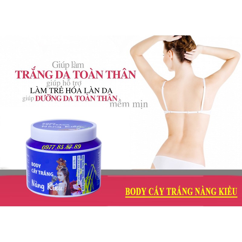 Kem dưỡng trắng da toàn thân Sữa Gạo và Nhụy Hoa Nghệ Tây NÀNG KIỀU - 250g + Tặng kem kích trắng