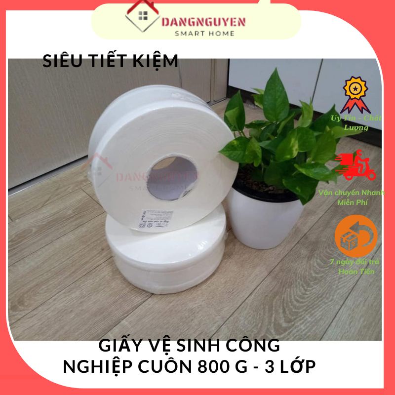 Giấy Vệ Sinh Công Nghiệp 700g 3 Lớp, Giấy Vệ Sinh Cuộn Lớn