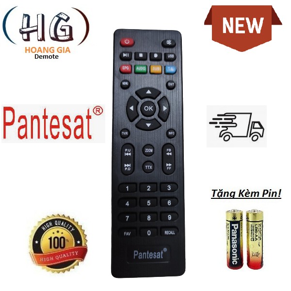 Điều khiển đầu thu kỹ thuật số Pantesat- Hàng tốt chính hãng 100% Tặng kèm Pin
