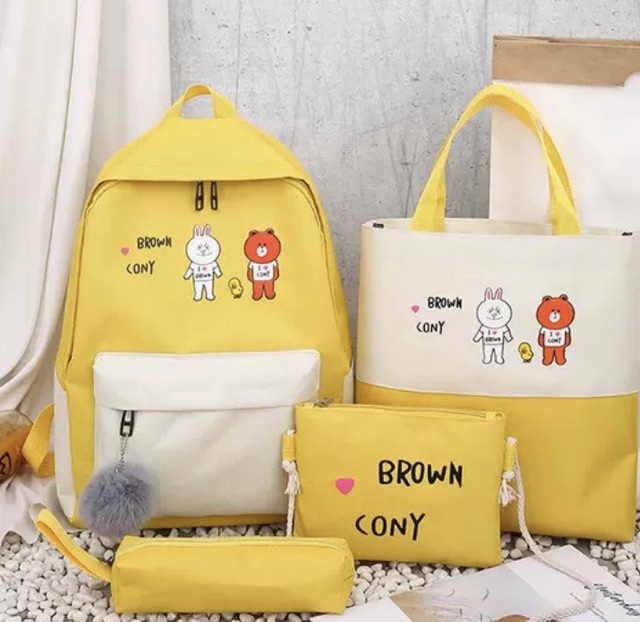 SET BALO 4 món - GẤU THỎ CONY BROWN