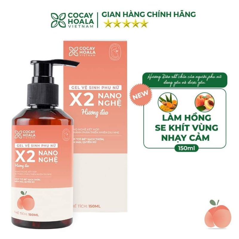 Dung dịch vệ sinh phụ nữ Giảm Ngứa Gel X2 Nano Nghệ Cỏ Cây Hoa Lá 150ml
