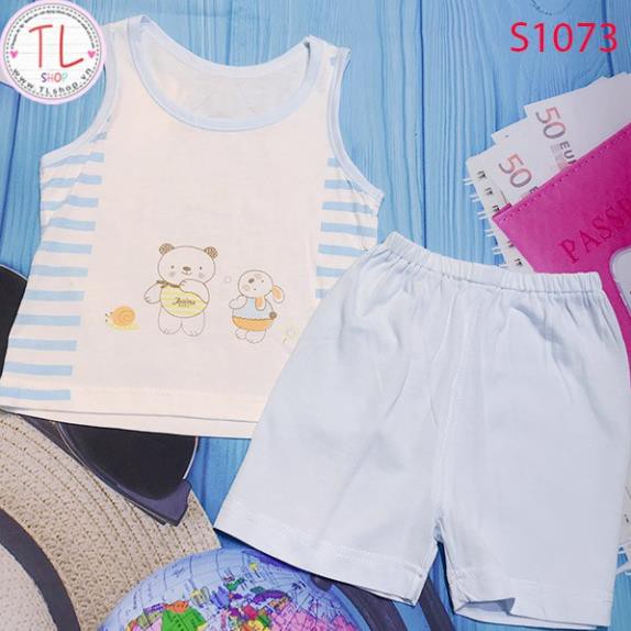 Thời Trang Trẻ Em -Bộ ba lỗ họa tiết thỏ và gấu – Quần Áo Bé Trai - Bộ Bé Trai - Quần Áo Bé Gái - Bộ Bé