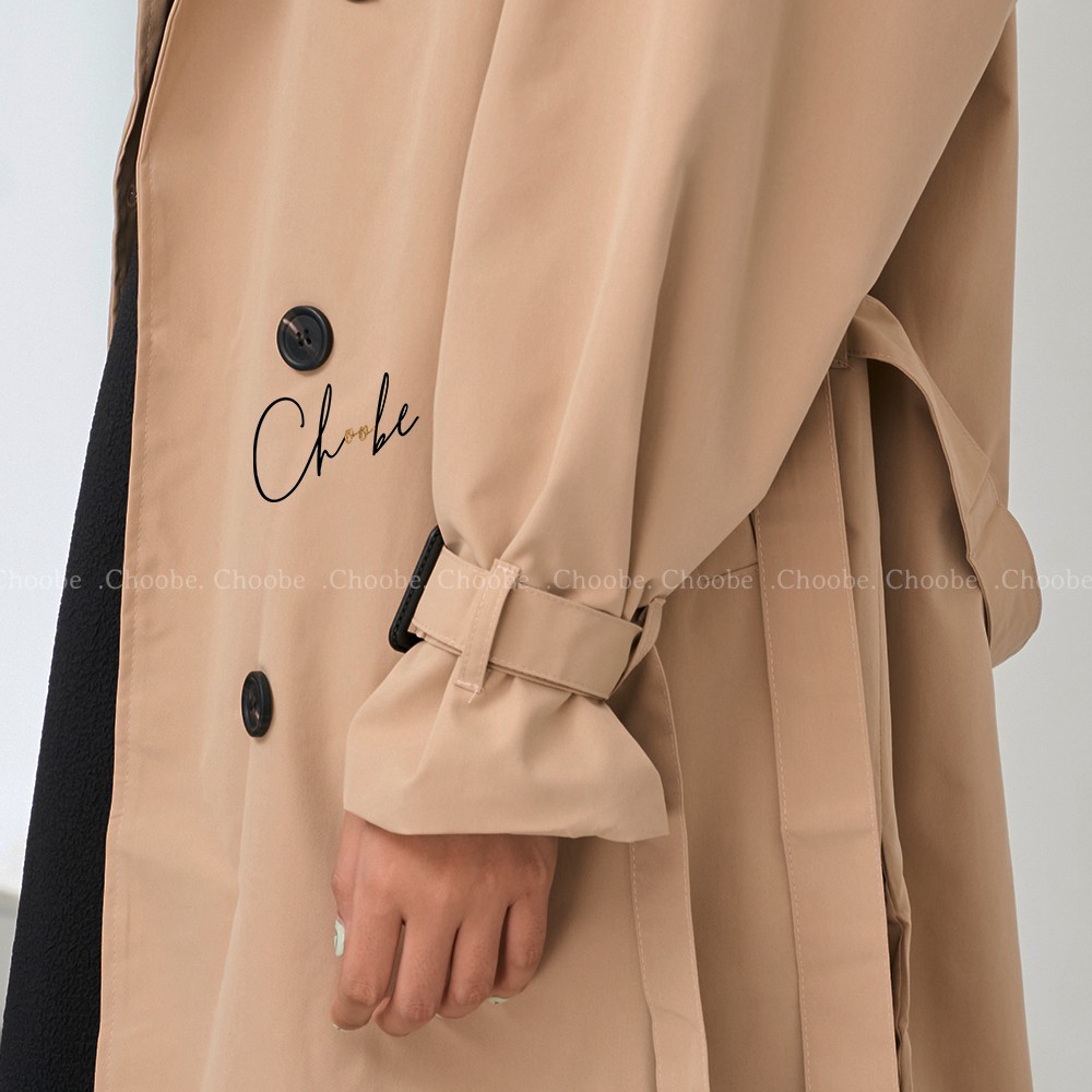 Áo khoác nữ Choobe dáng dài, măng tô vải kaki có lớp lót, phong cách thanh lịch, sang trọng  | BigBuy360 - bigbuy360.vn