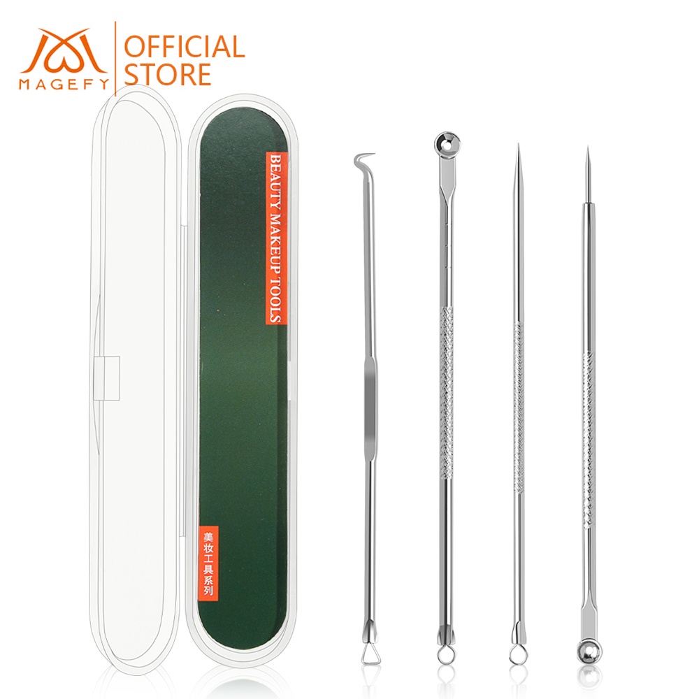 MAGEFY  Nhíp sắc bén Bộ 5 Cây Que Nặn Mụn Đầu Đen Trứng Cá Cám Có Nhíp，làm đẹp/sắc cụ