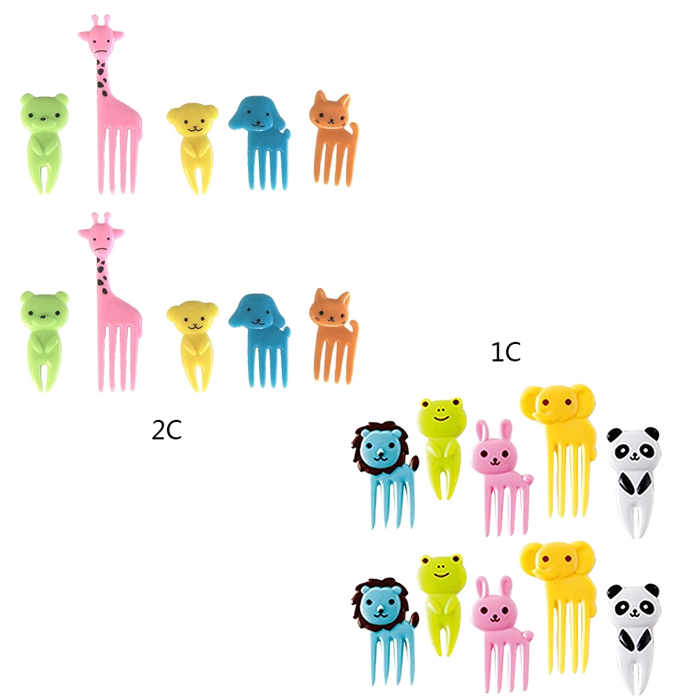 【YKN】10pcs Cute Bento Food Pick Fork