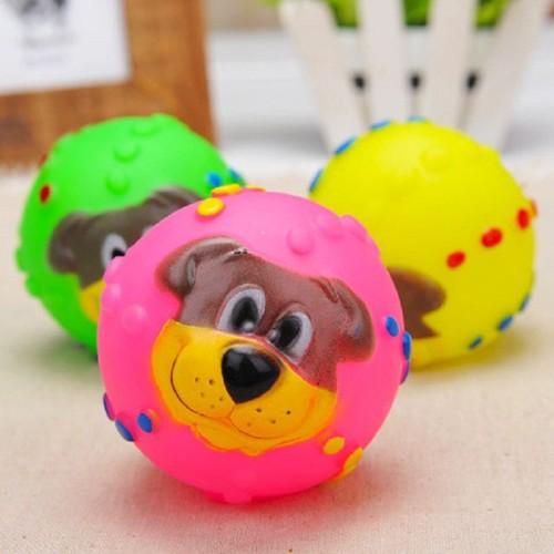 [Mới] Bóng Đồ Chơi Cao Su Bóng Mặt Chó cún - Đồ Chơi Chó Mèo
