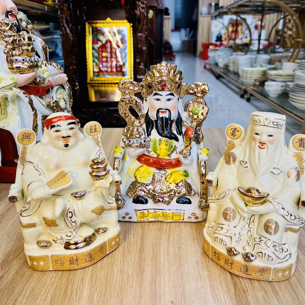 Tượng Ông Thần Tiền Đẹp Giá Rẻ Chất Liệu Gốm Sứ Cao Cấp Có Vị Trí Nạp Cốt